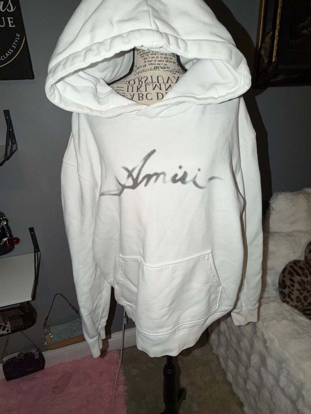 Amiri Men's White Smoke Logo Hoodie